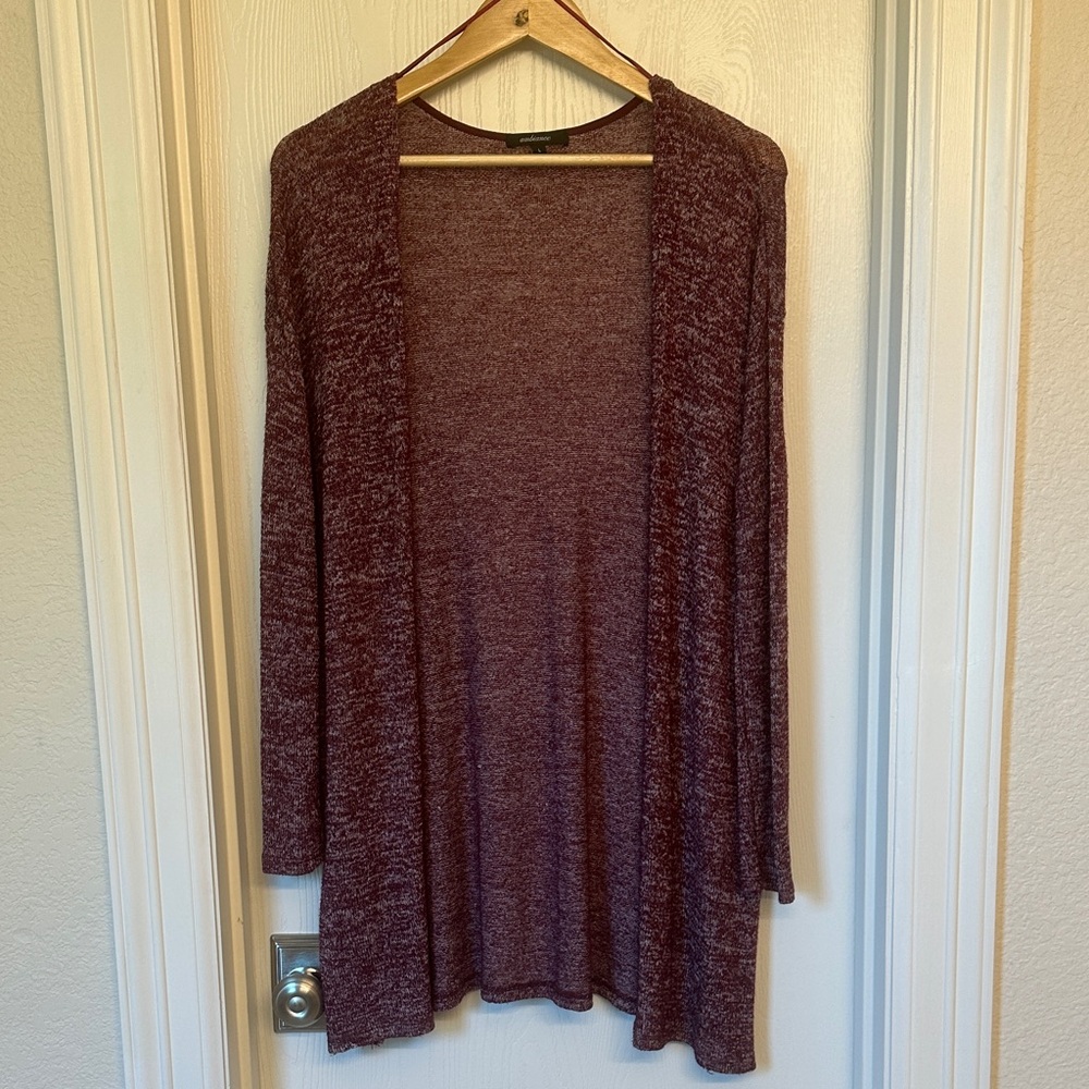 Ambiance Burgundy Open-Front Cardigan
